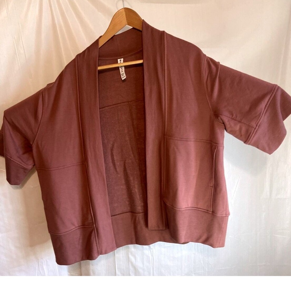 Athleta Pranayama Short Sleeve Wrap Cardigan‎ Mauve XXS/XS 980564-00